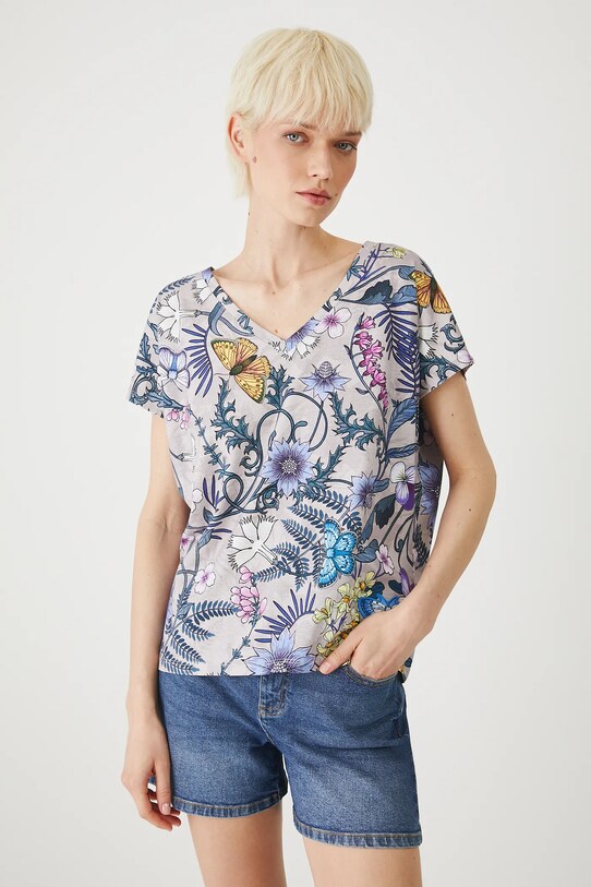 T-shirt bawełniany damski z kolekcji Medicine x Słowiński Park Narodowy kolor beżowy RS25.TSDA56 beżowy RS25