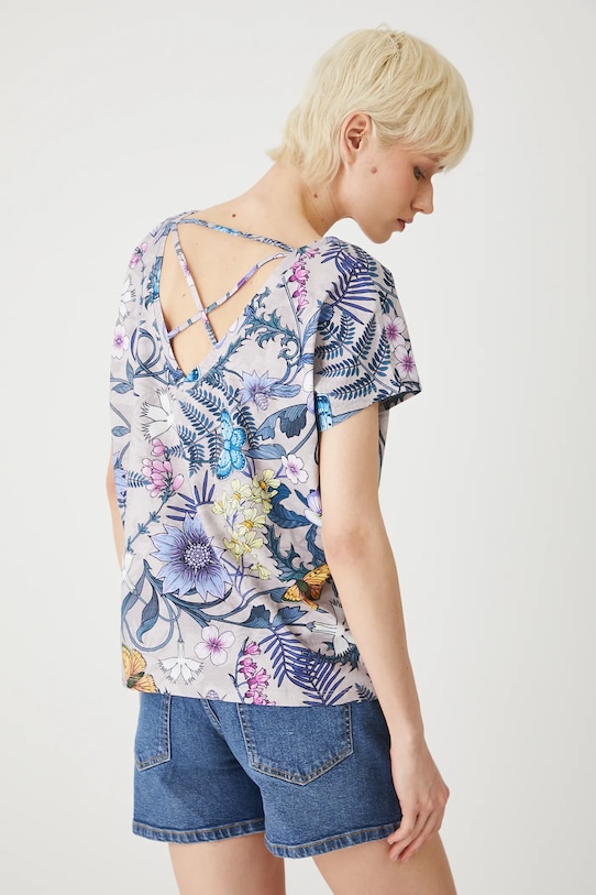 T-shirt bawełniany damski z kolekcji Medicine x Słowiński Park Narodowy kolor beżowy beżowy RS25.TSDA56