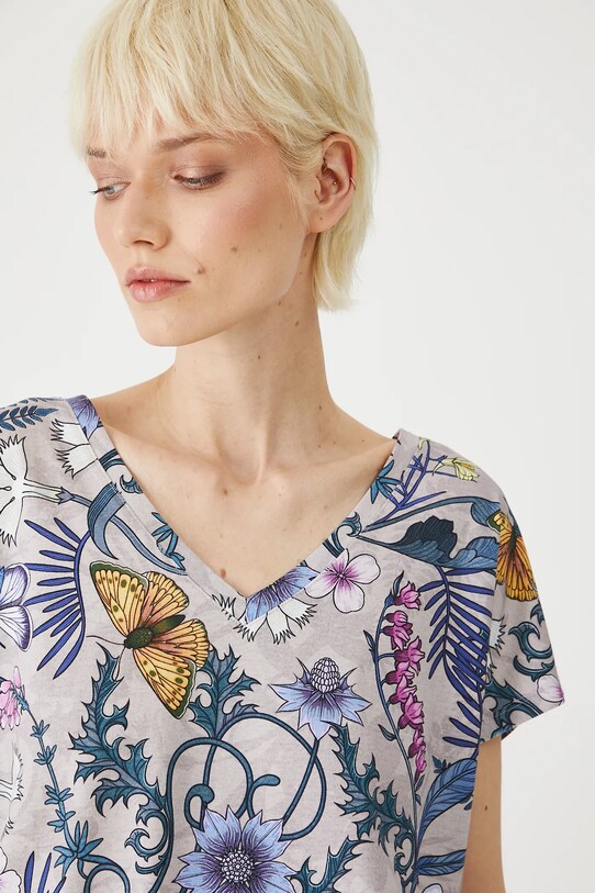 T-shirt bawełniany damski z kolekcji Medicine x Słowiński Park Narodowy kolor beżowy RS25.TSDA56 beżowy