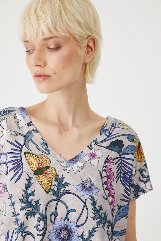 T-shirt bawełniany damski z kolekcji Medicine x Słowiński Park Narodowy kolor beżowy RS25.TSDA56 beżowy