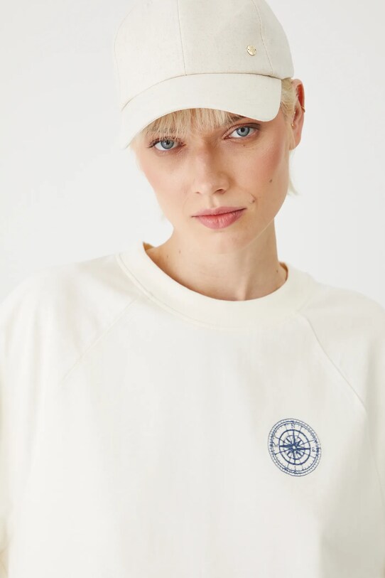 T-shirt bawełniany damski z kolekcji Medicine x Słowiński Park Narodowy kolor beżowy RS25.TSDA59 beżowy
