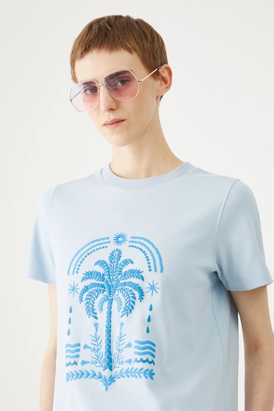 Medicine t-shirt bawełniany z elastanem niebieski RS25.TSDB00
