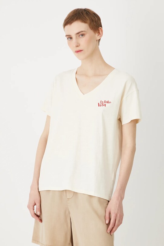 Medicine t-shirt bawełniany beżowy RS25.TSDB23
