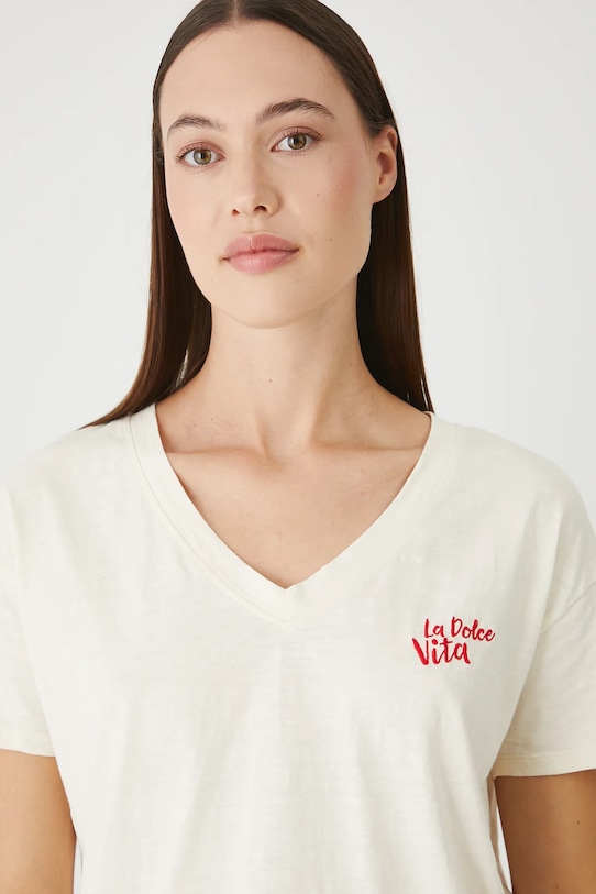 Medicine t-shirt bawełniany beżowy RS25.TSDB23