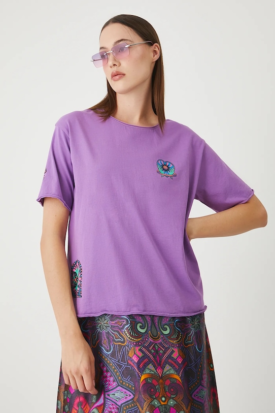 Medicine t-shirt bawełniany RS25.TSDC00 fioletowy RS25
