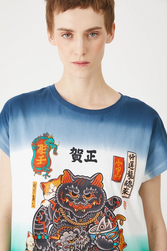 T-shirt bawełniany damski Tattoo Art by Boren Huang – Horiren 彫壬 RS25.TSDC57 multicolor