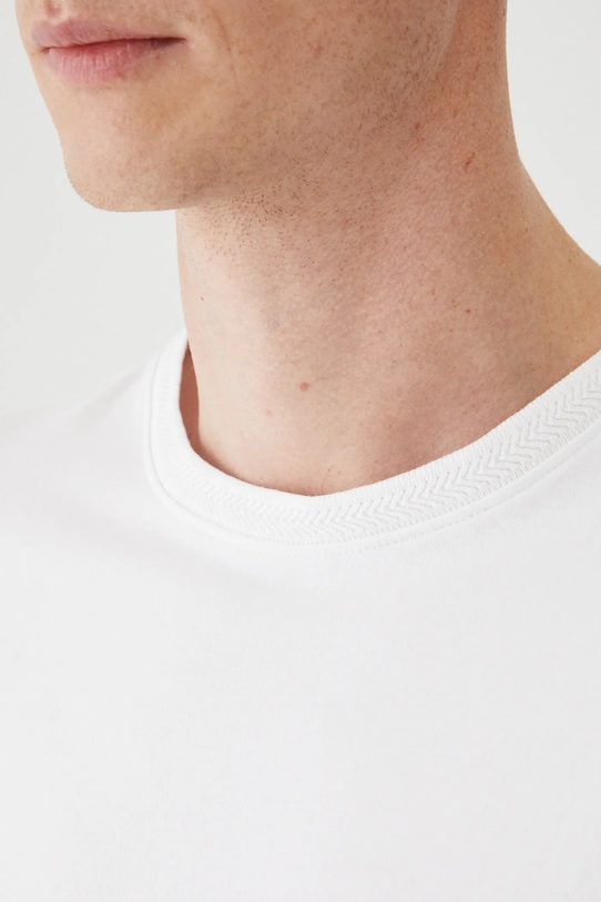 T-shirt bawełniany męski z elastanem gładki kolor biały RS25.TSM022 biały