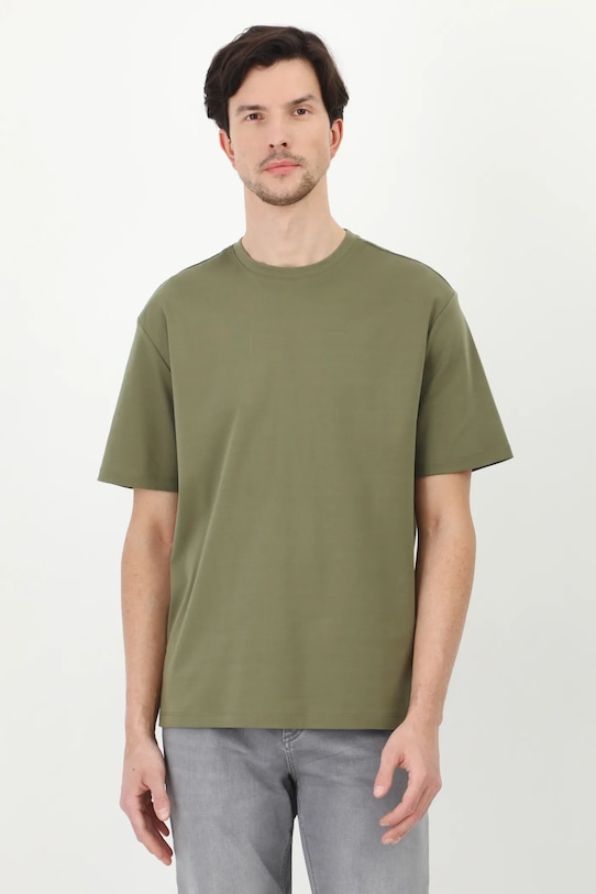 T-shirt bawełniany męski interlock gładki kolor zielony bawełna zielony RS25.TSM041