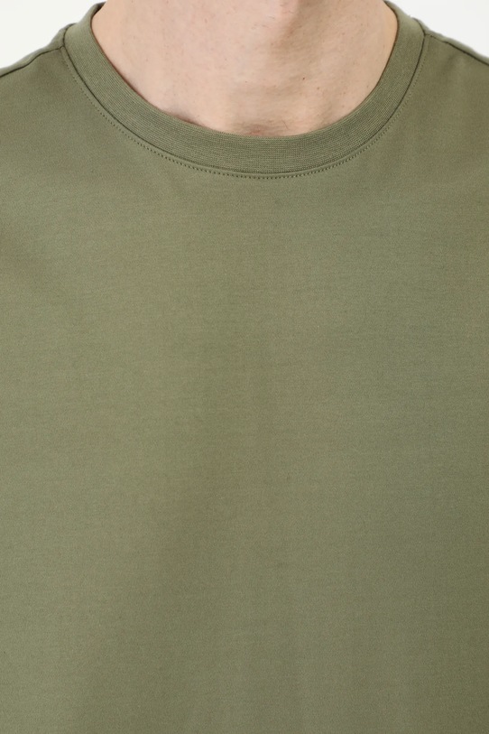 T-shirt bawełniany męski interlock gładki kolor zielony RS25.TSM041 zielony
