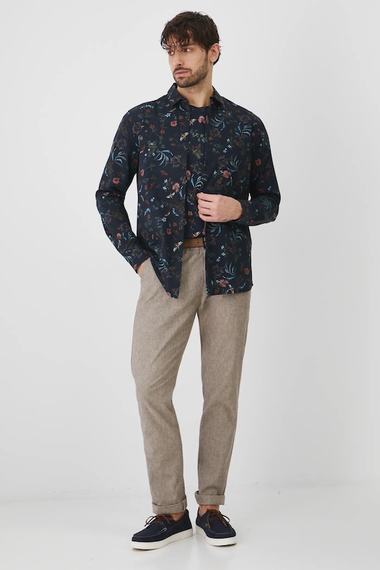 Bavlněné tričko se vzorem tmavomodrá barva RS25.TSM053 námořnická modř RS25