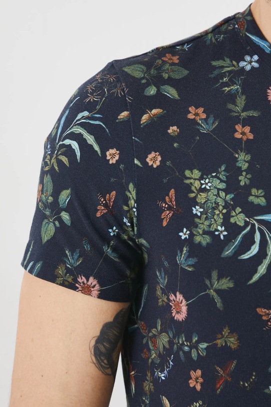 Bavlněné tričko se vzorem tmavomodrá barva RS25.TSM053 námořnická modř