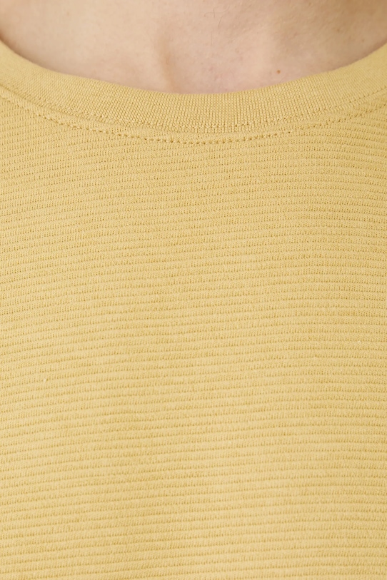 T-shirt bawełniany męski z fakturą kolor żółty RS25.TSM080
