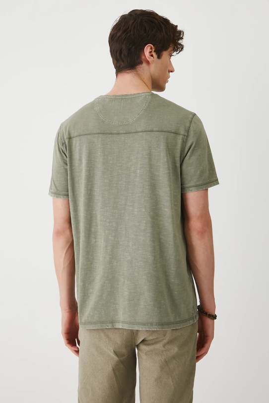 Oblečenie Bavlnené tričko pánske s praným efektom zelená farba RS25.TSM090 zelená