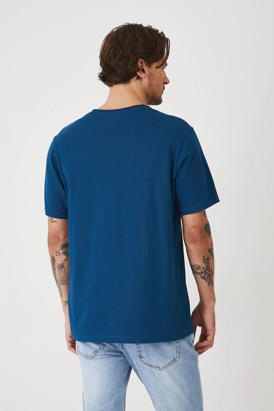 Odzież T-shirt bawełniany męski gładki kolor niebieski RS25.TSM091 niebieski