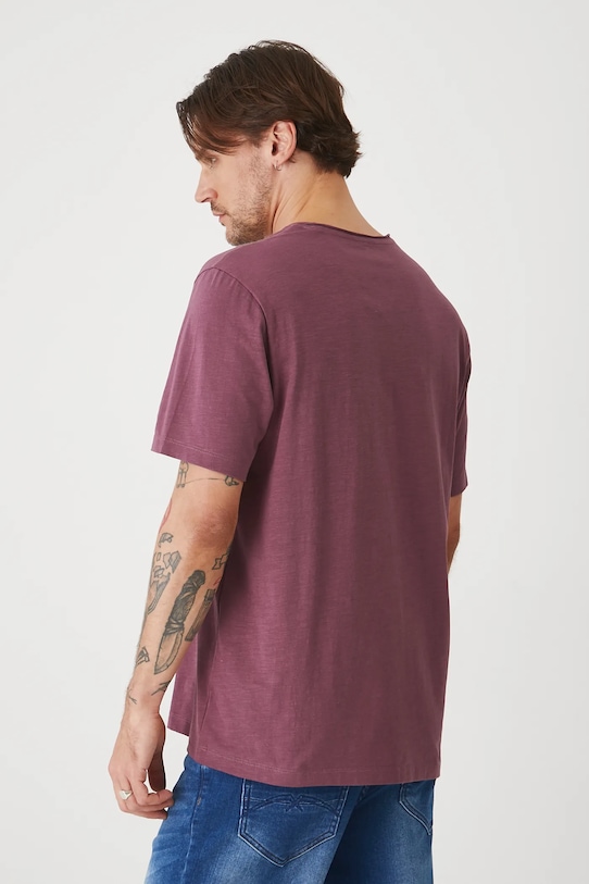 Odzież T-shirt bawełniany męski gładki kolor fioletowy RS25.TSM091 fioletowy