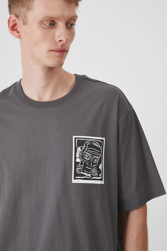 T-shirt bawełniany męski z kolekcji Eviva L'arte kolor szary RS25.TSM255 szary RS25