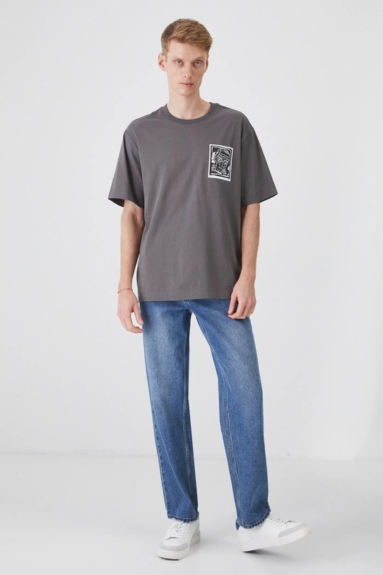 Odzież T-shirt bawełniany męski z kolekcji Eviva L'arte kolor szary RS25.TSM255 szary