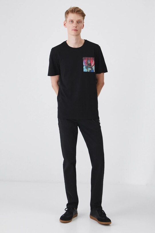 Bavlněné tričko ze speciální kolekce Eviva L'arte černá barva RS25.TSM258 černá RS25