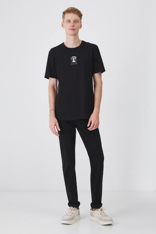 Odzież T-shirt bawełniany męski z kolekcji Eviva L'arte kolor czarny RS25.TSM261 czarny