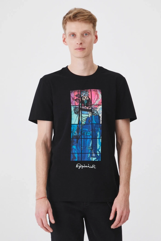 T-shirt bawełniany męski z kolekcji Eviva L'arte kolor czarny RS25.TSM263 czarny RS25