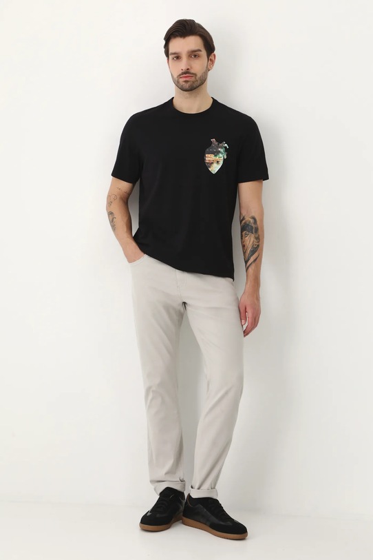 Odzież T-shirt bawełniany męski z elastanem by Magda Kubiak – Dziki Las kolor czarny RS25.TSM284 czarny