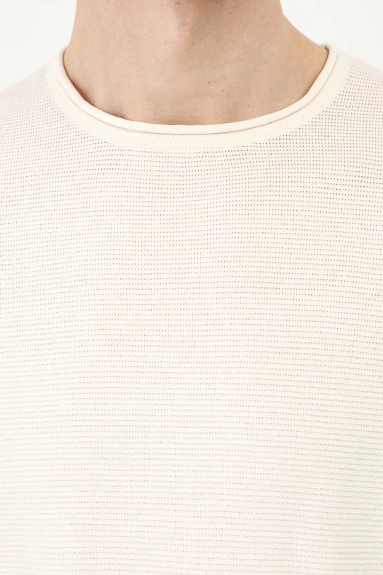 Bavlněné tričko se strukturou béžová barva RS25.TSM400 béžová