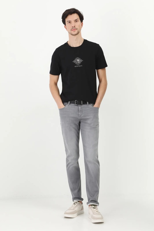 Bavlnené tričko pánske s elastanom a potlačou čierna farba RS25.TSM413 čierna RS25