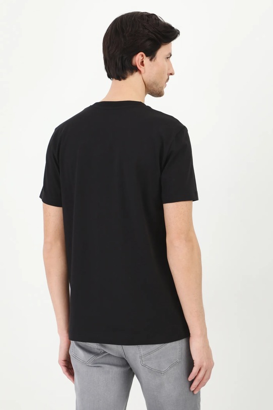 Oblečenie Bavlnené tričko pánske s elastanom a potlačou čierna farba RS25.TSM413 čierna