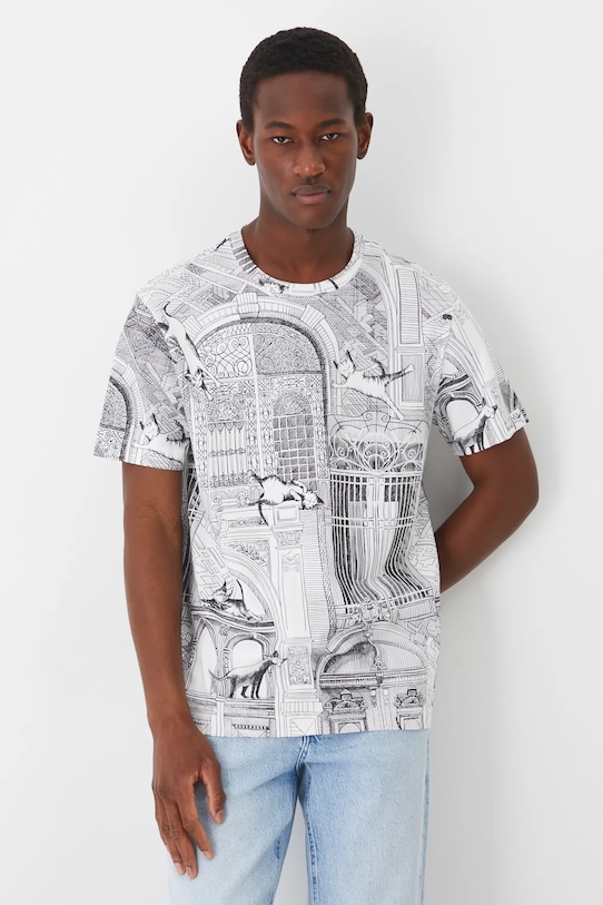 T-shirt bawełniany męski by Małgorzata Kaczmarska, Grafika Polska kolor biały RS25.TSM451 biały RS25