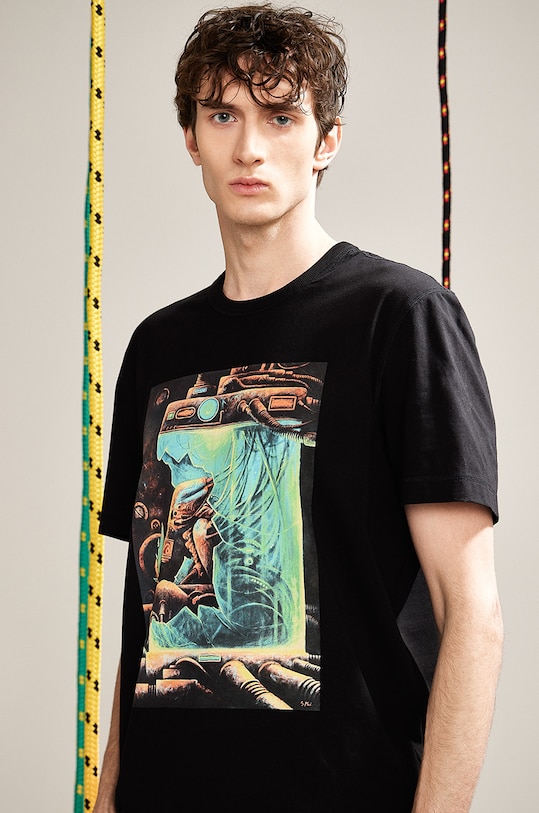 Medicine t-shirt elasztánnal fekete RS25.TSM453