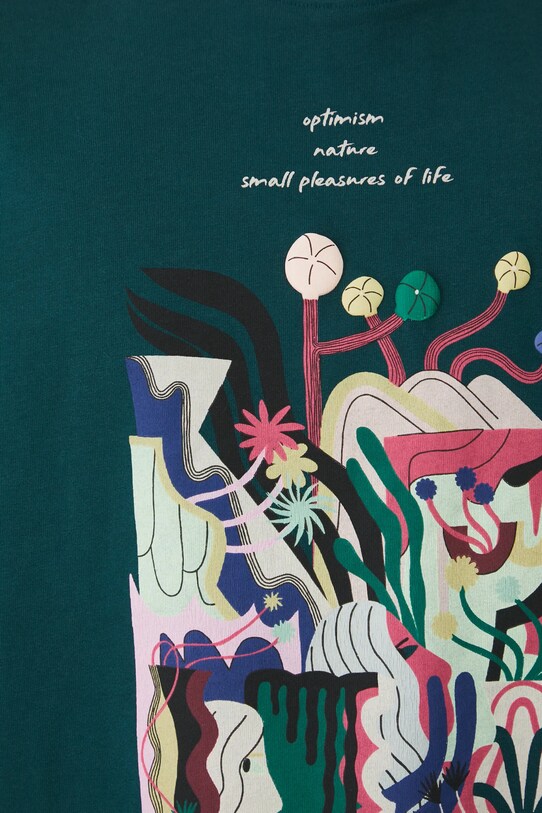 T-shirt bawełniany męski by Barbora Idesová, Sense of Values kolor zielony RS25.TSM655