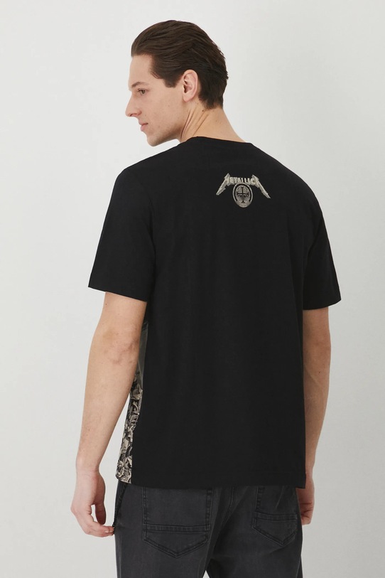 Oblečenie Bavlnené tričko pánske Metallica čierna farba RS25.TSM671 čierna