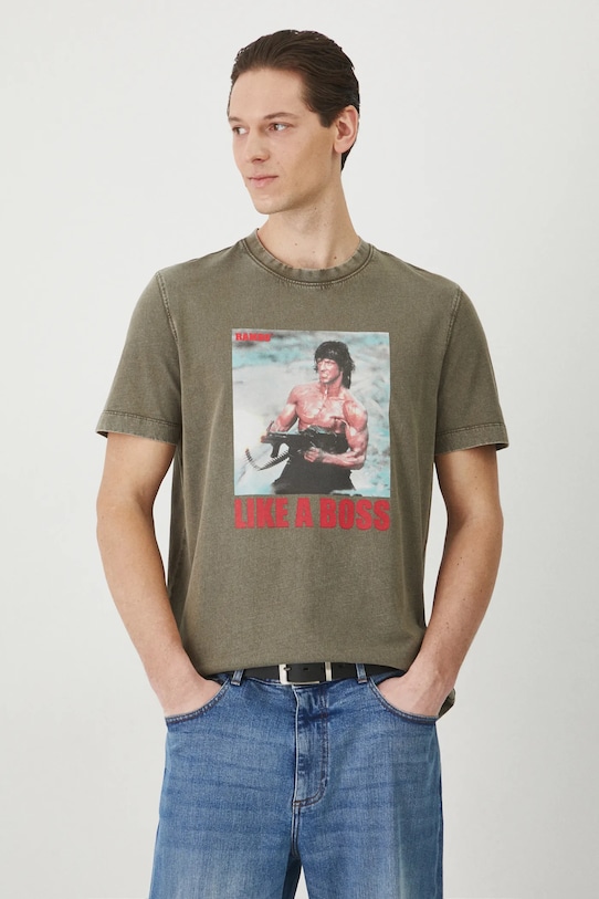Medicine t-shirt in cotone sovrastampa verde RS25.TSM677