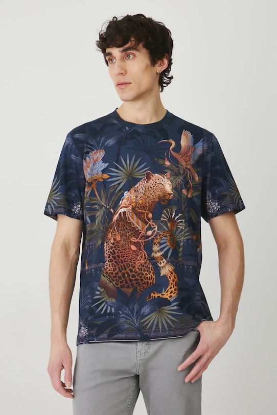 Medicine t-shirt wzorzyste granatowy RS25.TSM813