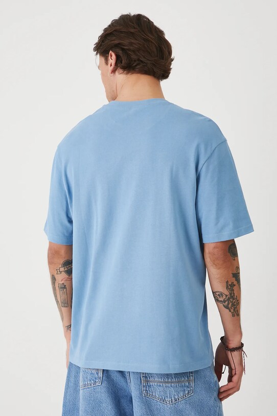 Odzież T-shirt bawełniany męski gładki kolor niebieski RS25.TSMA01 niebieski