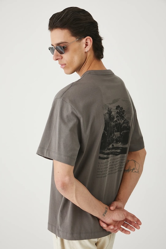 Medicine Tricou din bumbac print gri RS25.TSMA10