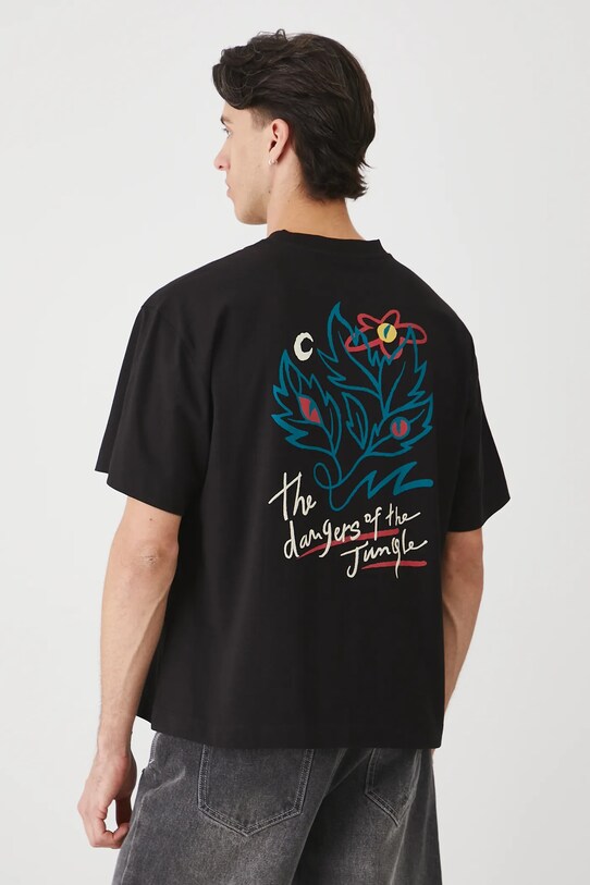 Odzież T-shirt bawełniany męski z nadrukiem i haftem RS25.TSMA13 czarny