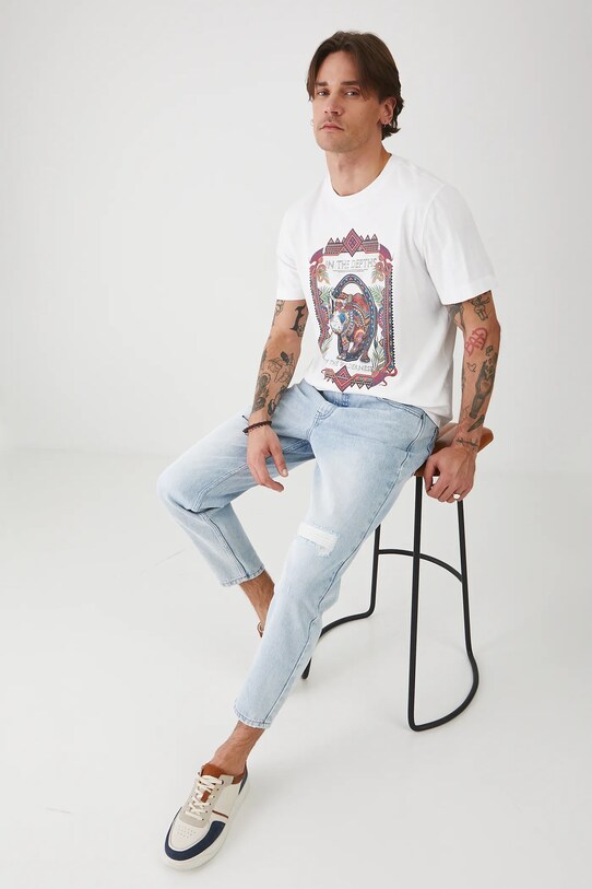 Medicine t-shirt bawełniany nadruk biały RS25.TSMA18