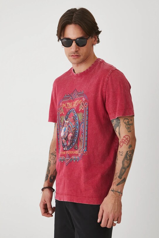 Medicine t-shirt bawełniany RS25.TSMA18 czerwony RS25