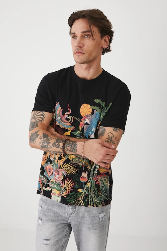 Medicine t-shirt bawełniany czarny RS25.TSMA29