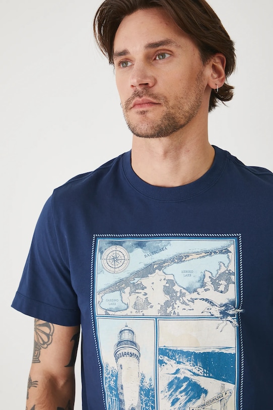 Medicine t-shirt bawełniany RS25.TSMA51 granatowy