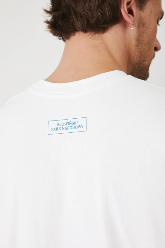 T-shirt bawełniany męski z kolekcji Medicine x Słowiński Park Narodowy kolor biały RS25.TSMA54