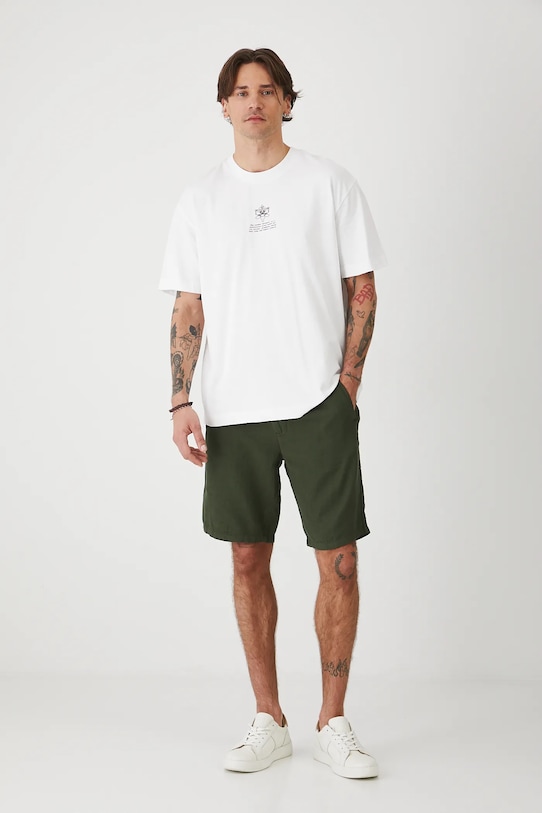 Odzież T-shirt bawełniany męski z kolekcji Medicine x Słowiński Park Narodowy kolor biały RS25.TSMA57 biały