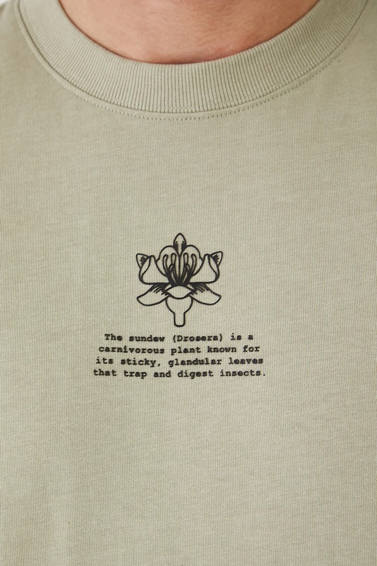 T-shirt bawełniany męski z kolekcji Medicine x Słowiński Park Narodowy kolor zielony RS25.TSMA57