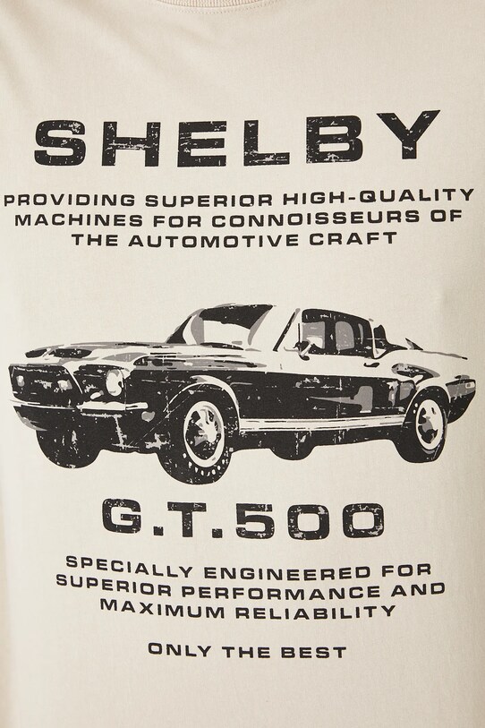 T-shirt bawełniany męski Shelby kolor beżowy RS25.TSMA75 beżowy