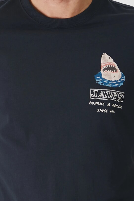 T-shirt bawełniany męski Jaws kolor granatowy RS25.TSMA79 granatowy