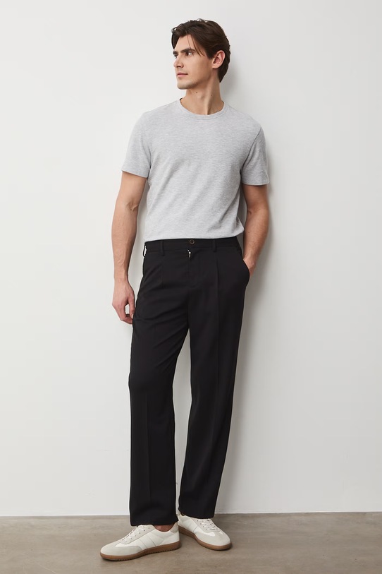 T-shirt bawełniany męski z fakturą kolor szary RS25.TSMB04 szary RS25