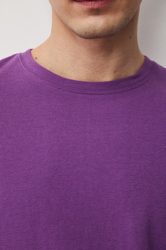 T-shirt bawełniany męski z fakturą kolor fioletowy RS25.TSMB04 fioletowy