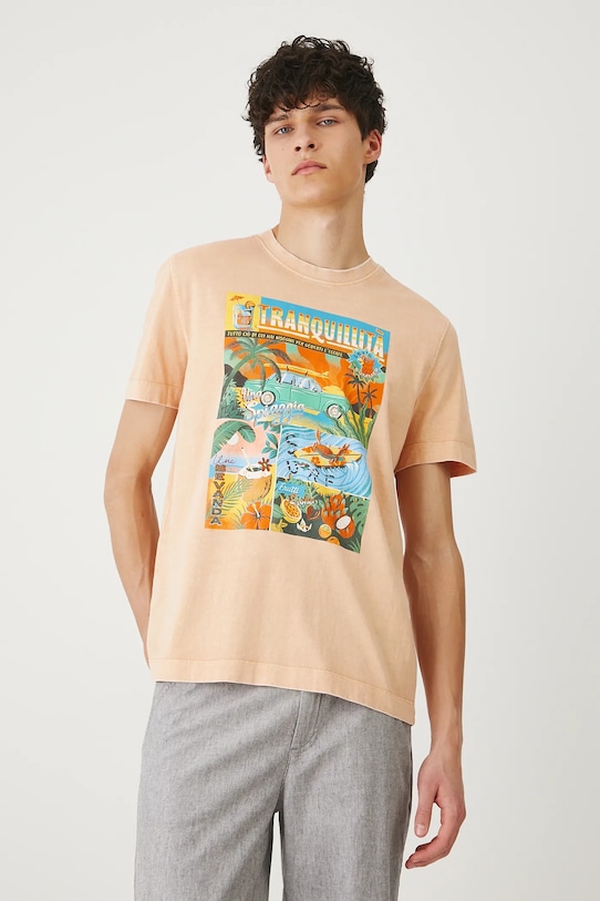 Medicine t-shirt bawełniany nadruk pomarańczowy RS25.TSMB11