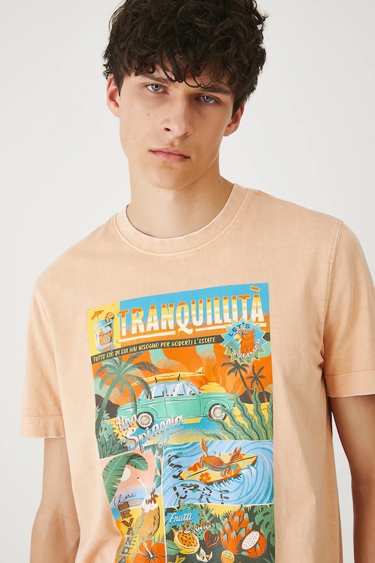 Medicine t-shirt bawełniany pomarańczowy RS25.TSMB11